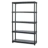 Riponimento In Resina|Scaffale 5 ripiani in polipropilene "titano" nero portata 350 kg 120x40x188 cm