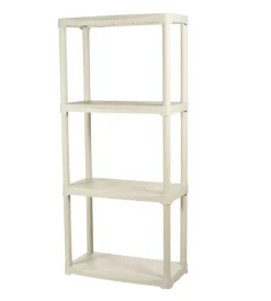 Riponimento In Resina-ArtPlast Scaffale 4 ripiani in polipropilene ecrù portata 120 kg 60x30x133 cm