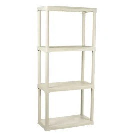 Riponimento In Resina-ArtPlast Scaffale 4 ripiani in polipropilene ecrù portata 120 kg 60x30x133 cm