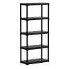 Online Scaffale 5 ripiani in polipropilene nero portata 150 kg 80x40x176 cm Riponimento In Resina