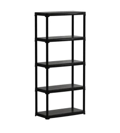 Online Scaffale 5 ripiani in polipropilene nero portata 150 kg 80x40x176 cm Riponimento In Resina
