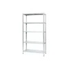 Officina E Garage-Grima Scaffale in metallo bianco ad incastro con 5 ripiani, 100x40x187 cm portata 80 kg -