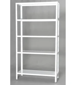 Grima Officina E Garage|Scaffale in metallo bianco in kit con 5 ripiani, 100x40x186 cm -