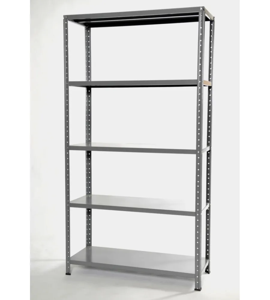 Sale Scaffale in metallo grigio in kit con 5 ripiani, 96x30x185 cm - Officina E Garage