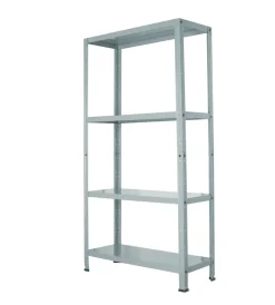 Outlet Scaffale in metallo grigio in kit con 4 ripiani, 75x30x145 cm - Officina E Garage