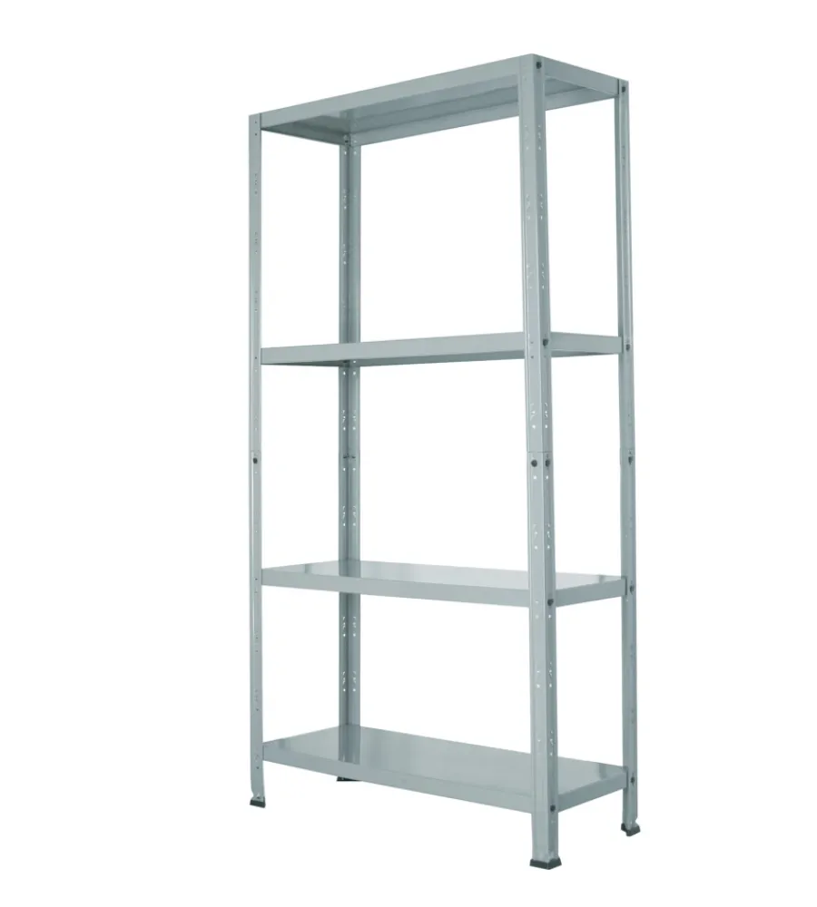 Outlet Scaffale in metallo grigio in kit con 4 ripiani, 75x30x145 cm - Officina E Garage