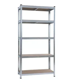 Clearance Scaffale metallico regolabile 5 ripiani essenza 180x90x40 cm Officina E Garage