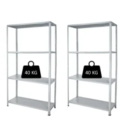 Grima Officina E Garage|Scaffali 4 ripiani in metallo "mini" grigio portata 160 kg 60x30x140 cm