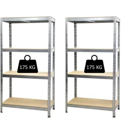 Best Scaffali 4 ripiani in metallo "joker" portata 175 kg 90x40x174 cm Officina E Garage