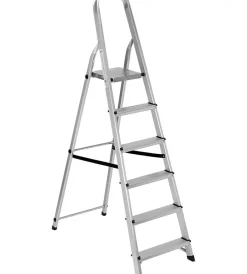 Outlet Scala alluminio essenza "everest" con 6 gradini e portata massima 150 kg, 105x47x172 cm Scale E Sgabelli