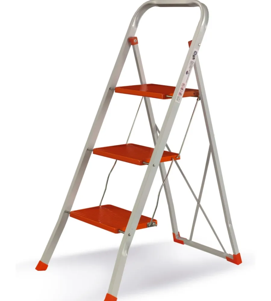 Scale E Sgabelli-Casa Briko Scala "steppy" con 3 gradini in acciaio, 47x115x71 cm