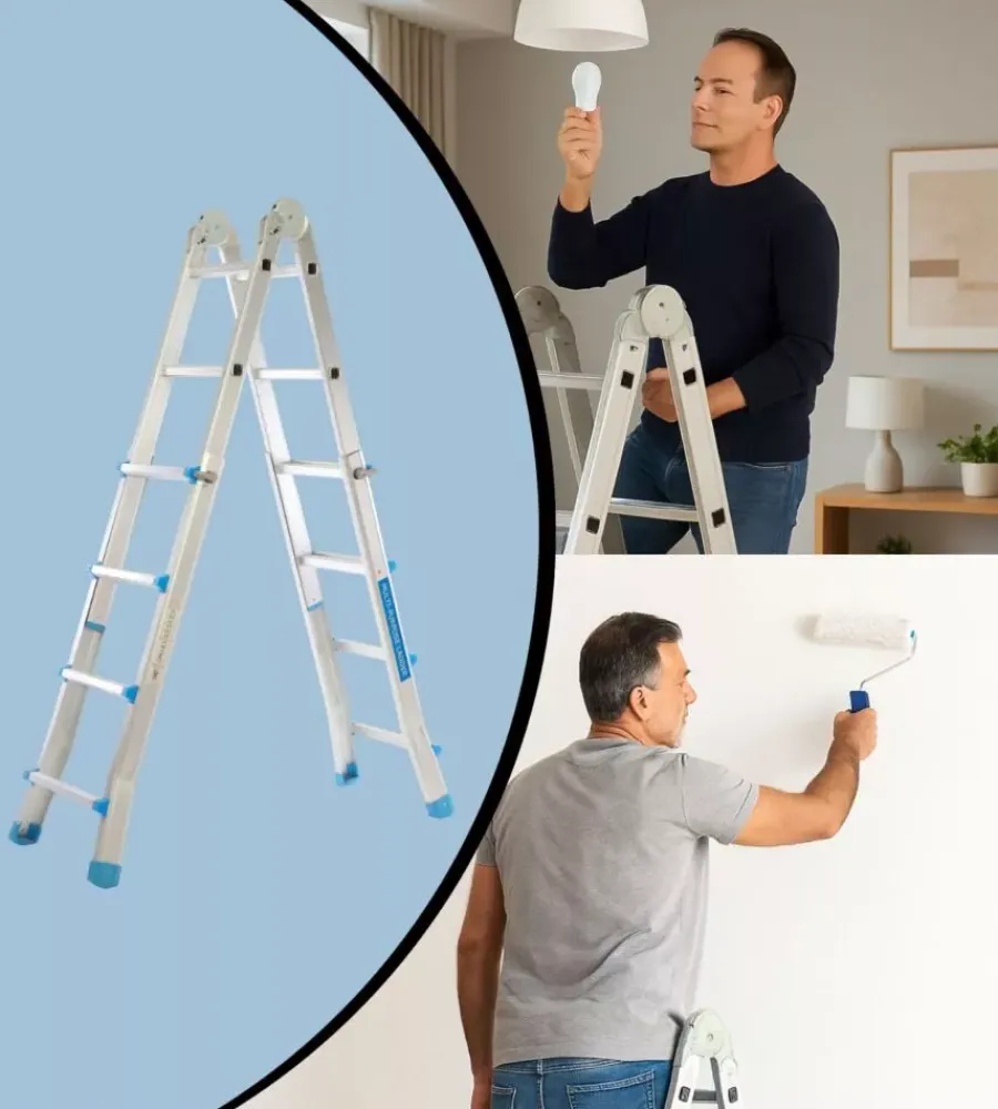 Easy System Scale E Sgabelli|Scala multiposizione in alluminio 4+4 gradini