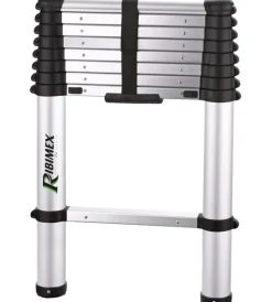 Trabatelli E Scale Professionali-Ribimex Scala telescopica allungabile in alluminio da 9 gradini con altezza massima di 263 cm - .