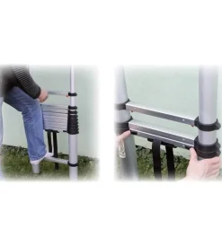 Trabatelli E Scale Professionali-Ribimex Scala telescopica allungabile in alluminio da 9 gradini con altezza massima di 263 cm - .