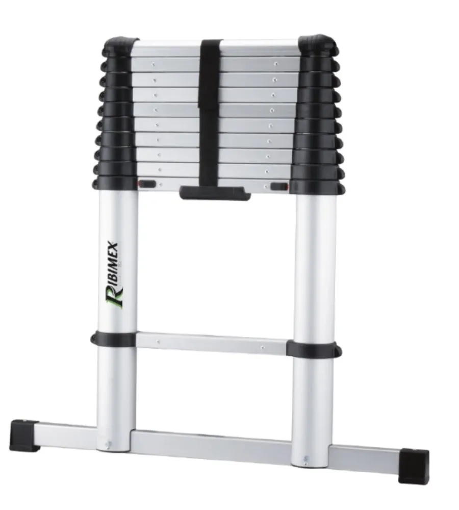 Trabatelli E Scale Professionali-Ribimex Scala telescopica allungabile in alluminio da 11 gradini con altezza massima di 320 cm - .