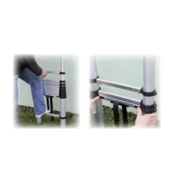 Trabatelli E Scale Professionali-Ribimex Scala telescopica allungabile in alluminio da 11 gradini con altezza massima di 320 cm - .