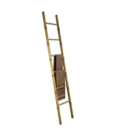Accessori Bagno- Scaletta in bambu' porta asciugamani con 6 pioli, 50x190 cm