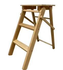 Scale E Sgabelli|Scaletta in legno di faggio 3 gradini, 55x60x32 cm