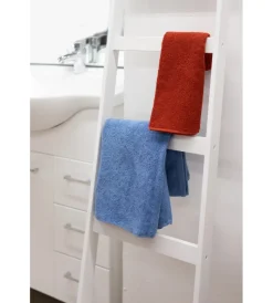 Accessori Bagno- Scaletta porta asciugamani in multistrato bianca con 6 gradini