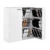 BellaHome Scarpiere|Scarpiera 2 ante con ante salvaspazio bianco 100x33,8x110 cm