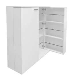 BellaHome Scarpiere|Scarpiera 2 ante con ante salvaspazio bianco 100x33,8x110 cm