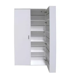 Scarpiere-BellaHome Scarpiera 2 ante con ante salvaspazio bianco 80x33,4x180 cm