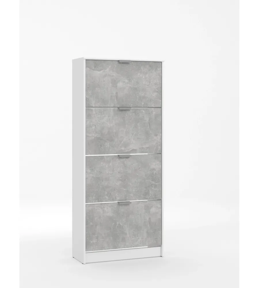 Sale Scarpiera 4 ante bianca e grigia 67x28x155,5 cm Scarpiere