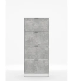 Sale Scarpiera 4 ante bianca e grigia 67x28x155,5 cm Scarpiere
