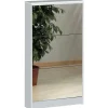Scarpiere-Sarmog Scarpiera bianca con 3 ante a specchio, 62x114x18 cm