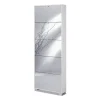 Sarmog Scarpiere|Scarpiera bianca con 5 ante a specchio, 66x181x14 cm
