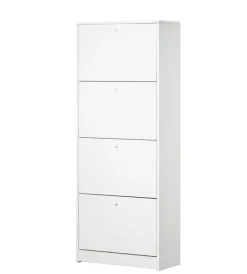 Online Scarpiera bianca con 4 ante, 62x158x29 cm Scarpiere