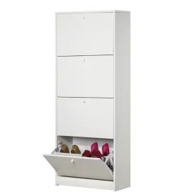 Online Scarpiera bianca con 4 ante, 62x158x29 cm Scarpiere