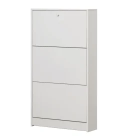 Scarpiere-Sarmog Scarpiera bianca con 3 ante, 62x114x18 cm