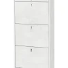 Scarpiera bianca con 3 ante e 1 cassetto, 63x29x127 cm Scarpiere