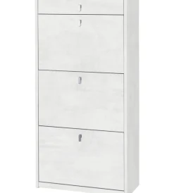 Scarpiera bianca con 3 ante e 1 cassetto, 63x29x127 cm Scarpiere