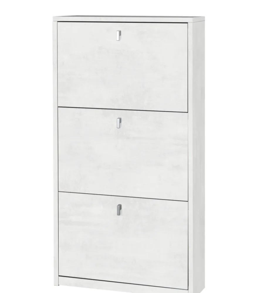 Scarpiere-Sarmog Scarpiera bianca con 3 ante, 63x18x117 cm