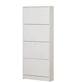 Sarmog Scarpiere|Scarpiera bianca con 4 ante, 62x148x18 cm