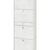 Scarpiere-Sarmog Scarpiera bianca con 4 ante e 1 cassetto, 63x29x164 cm