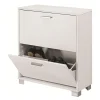 Scarpiere-Sarmog Scarpiera bianco fiammato con 2 ante, 70x29x82 cm