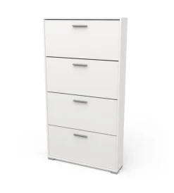 Scarpiere|Scarpiera "izzy" bianca con 4 ante, 80,8x17,8x151,7 cm