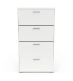 Scarpiere|Scarpiera "izzy" bianca con 4 ante, 80,8x17,8x151,7 cm