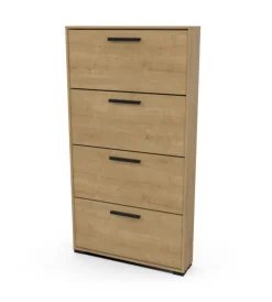 Hot Scarpiera "izzy" quercia con 4 ante, 80,8x17,8x151,7 cm Scarpiere