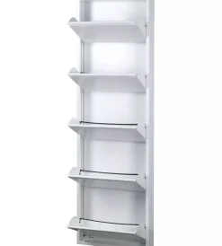 Scarpiere|Scarpiera metallo bianca con 5 ante 50x15x168 cm