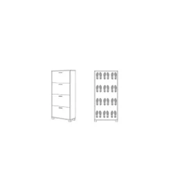Online Scarpiera olmo con 4 ante, 70x29x154 cm Scarpiere