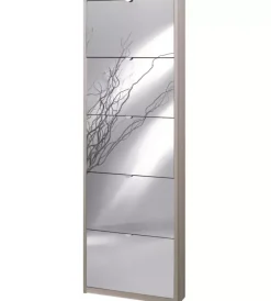 Scarpiere-Sarmog Scarpiera olmo con 5 ante a specchio, 63x18x190 cm