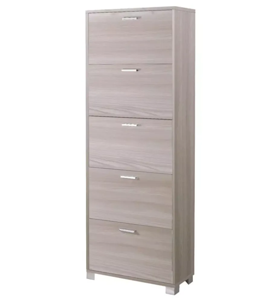 Scarpiere-Sarmog Scarpiera olmo con 5 ante, 70x190x29 cm