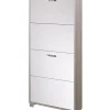 Sarmog Scarpiere|Scarpiera olmo e bianco fiammato con 4 ante, 70x154x18 cm