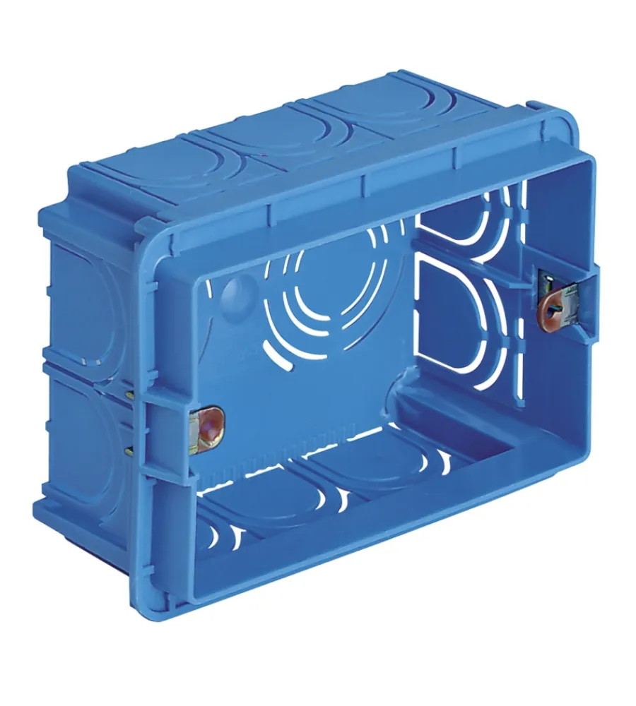 Serie Civili- Scatola incasso rettangolare 3m azzurro - vimar.