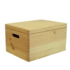 Complementi In Legno|Scatola multiuso con coperchio "wood box" in legno marrone chiaro, 40x30x23 cm