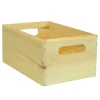 Complementi In Legno|Scatola multiuso senza coperchio "wood box" in legno marrone chiaro, 20x15x9 cm